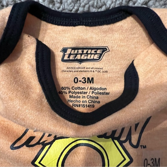 NWT DC Comic Superhero Onsies Baby Newborn Size 0-3 Flash Aquaman Green Lantern - Picture 8 of 9